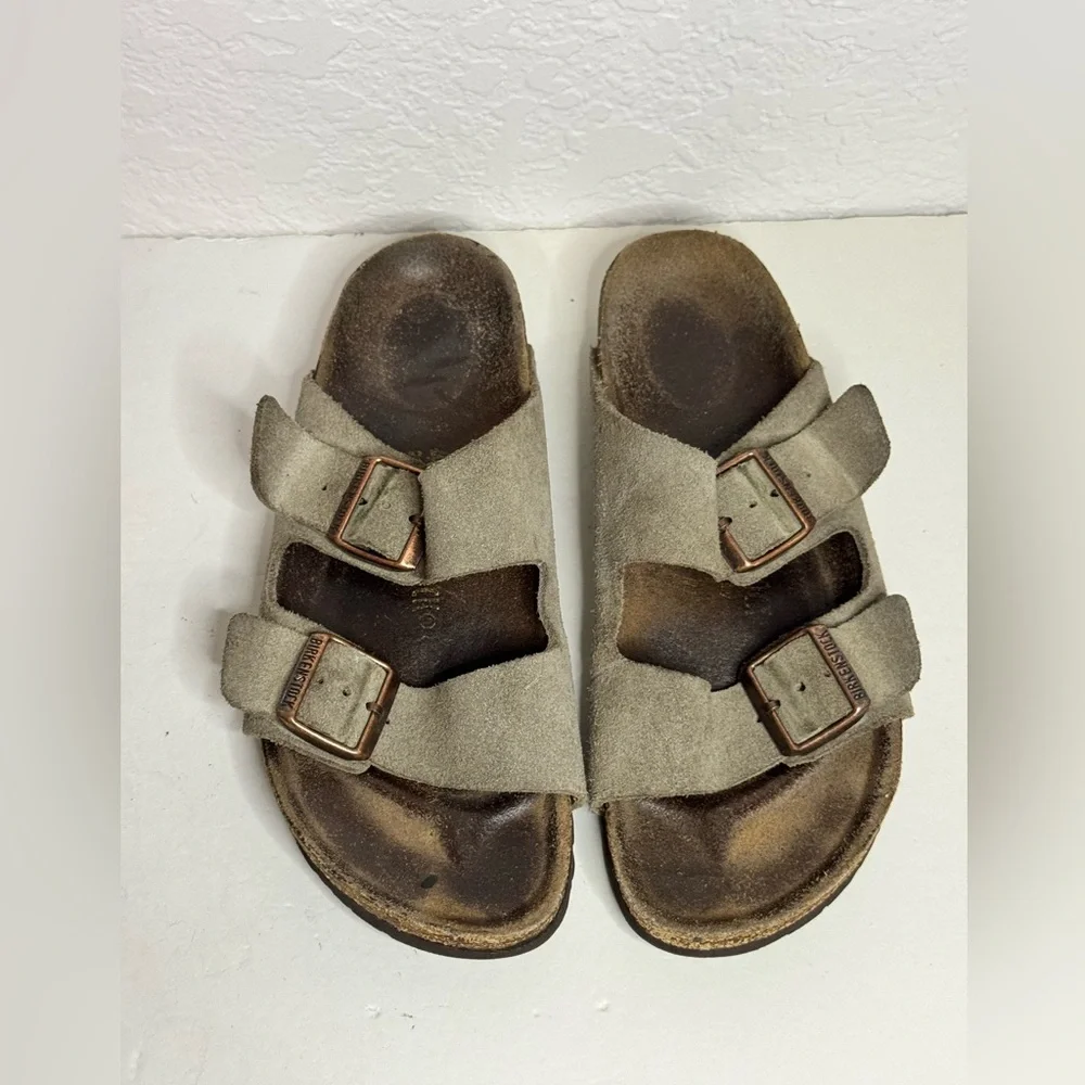 Birkenstock Arizona Grey Suede Sandals Size 40